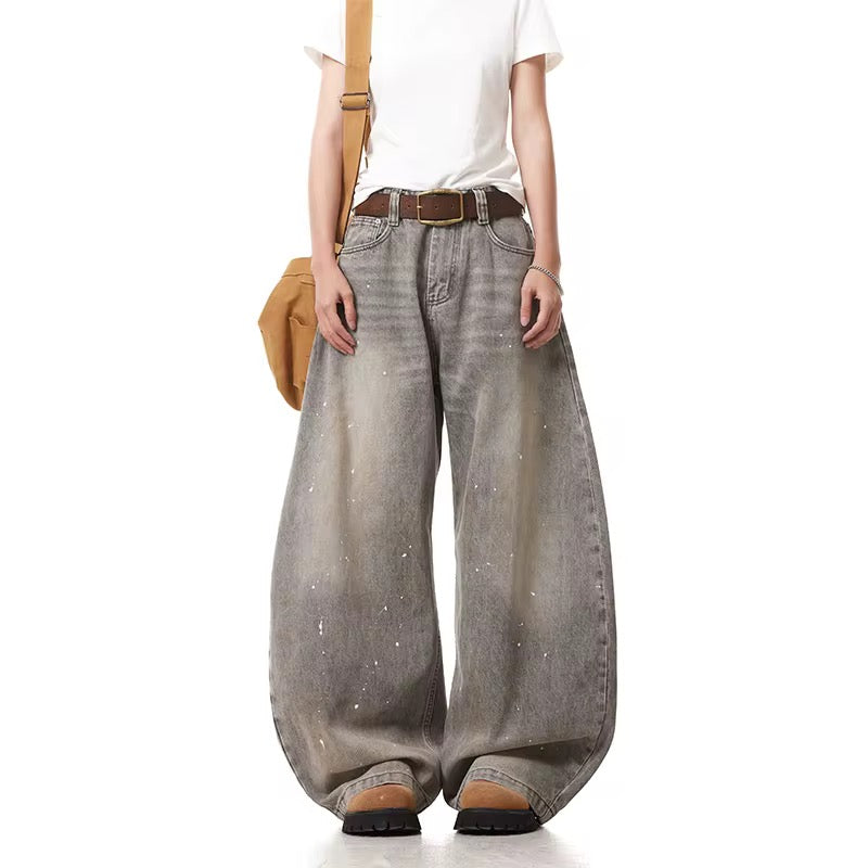 Pant splatter grey denim