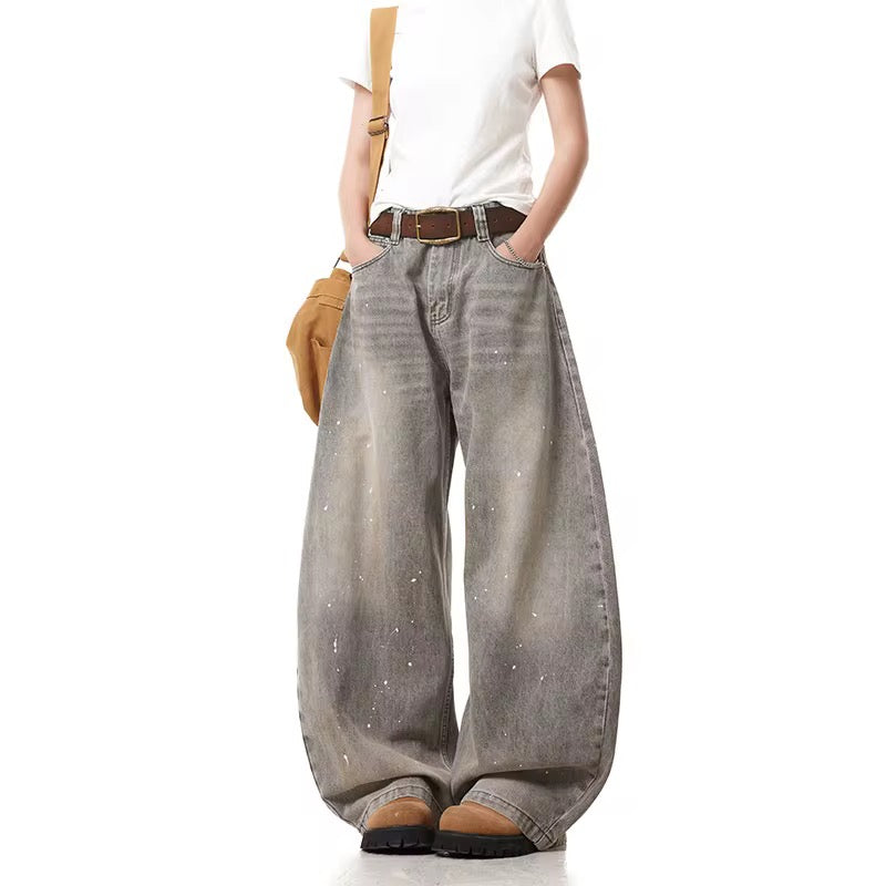 Pant splatter grey denim