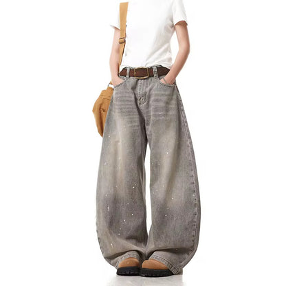 Pant splatter grey denim