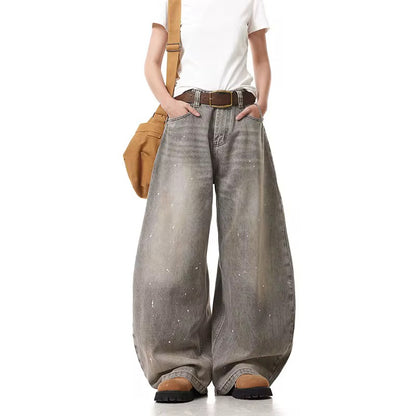 Pant splatter grey denim