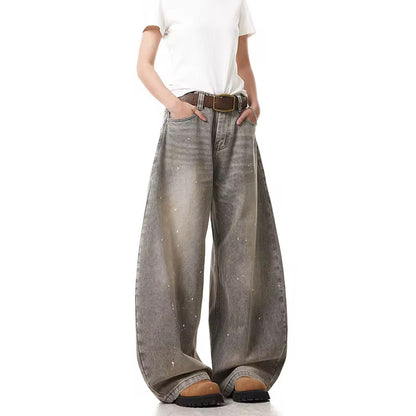 Pant splatter grey denim