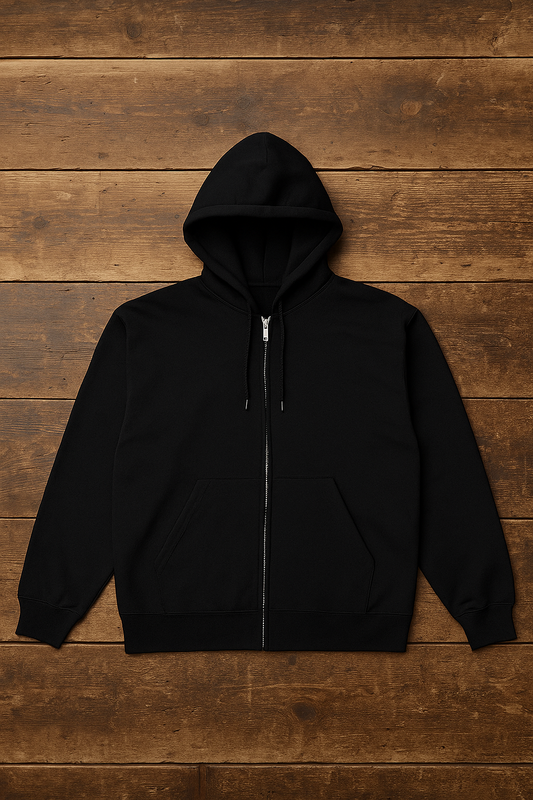 Blank black Zip-up hoodie