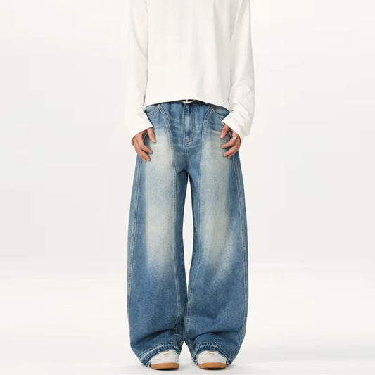 baggy light blue wash denim
