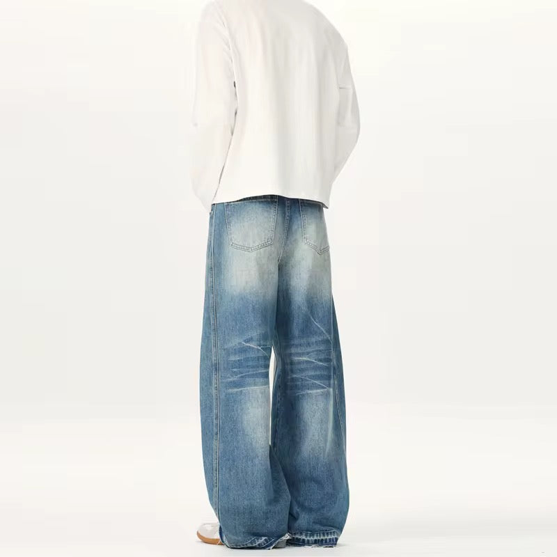 baggy light blue wash denim