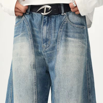 baggy light blue wash denim