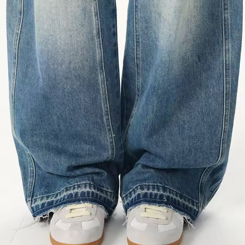 baggy light blue wash denim